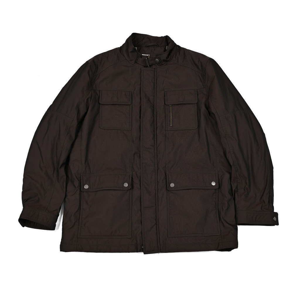 Jhane Barnes Field Jacket Men Large Brown Full Zip Utility Chore‎ Coat Insulated